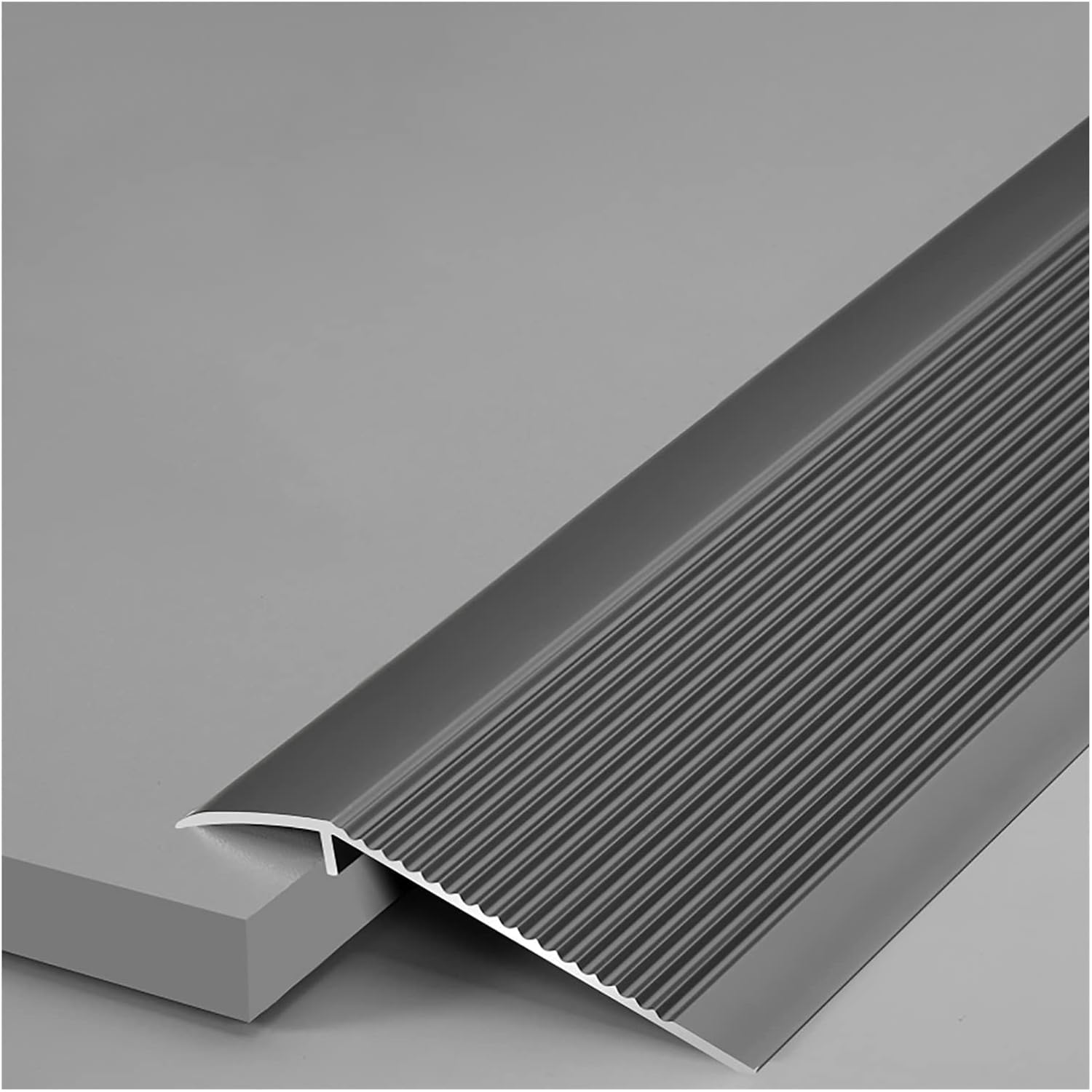 Remys Gray Heavy Duty Non-Slip Cuttable Metal Flooring Edge Trim,Doorway Floor Transition Strip For Wood To Tile/Tile To Tile/Carpet To Tile, 90Cm/35.4Inch Length(Gray)