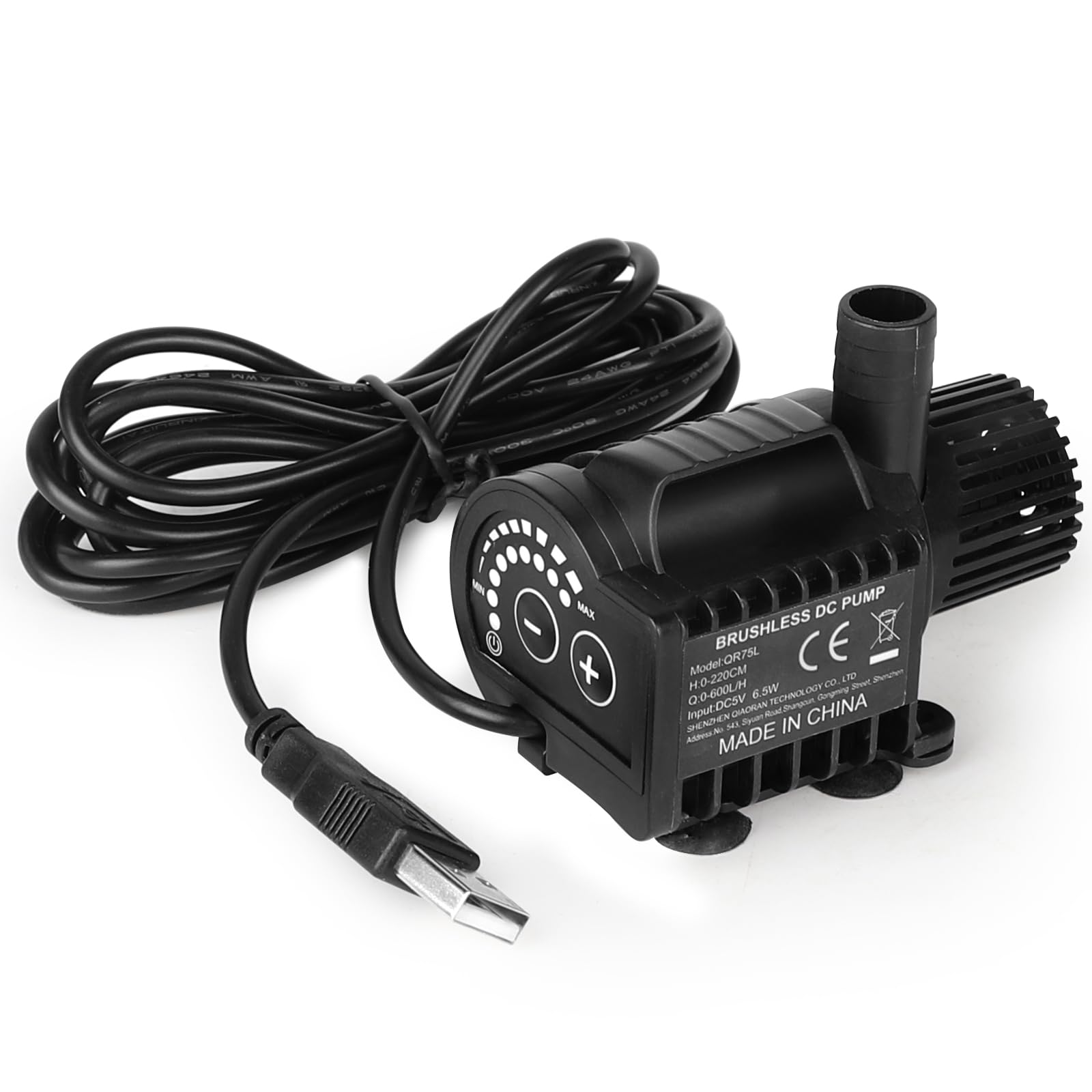 SWAWIS Pompa Acquario Pompa Laghetto 600L/H 2,2M DC5V 6,5W Mini Pompa Acqua con Controllo Della Velocità Pompa Sommersa Mini Pompa Acqua Ultra-Quiet Pompa per Acquario Fontana Pompa per Laghetto