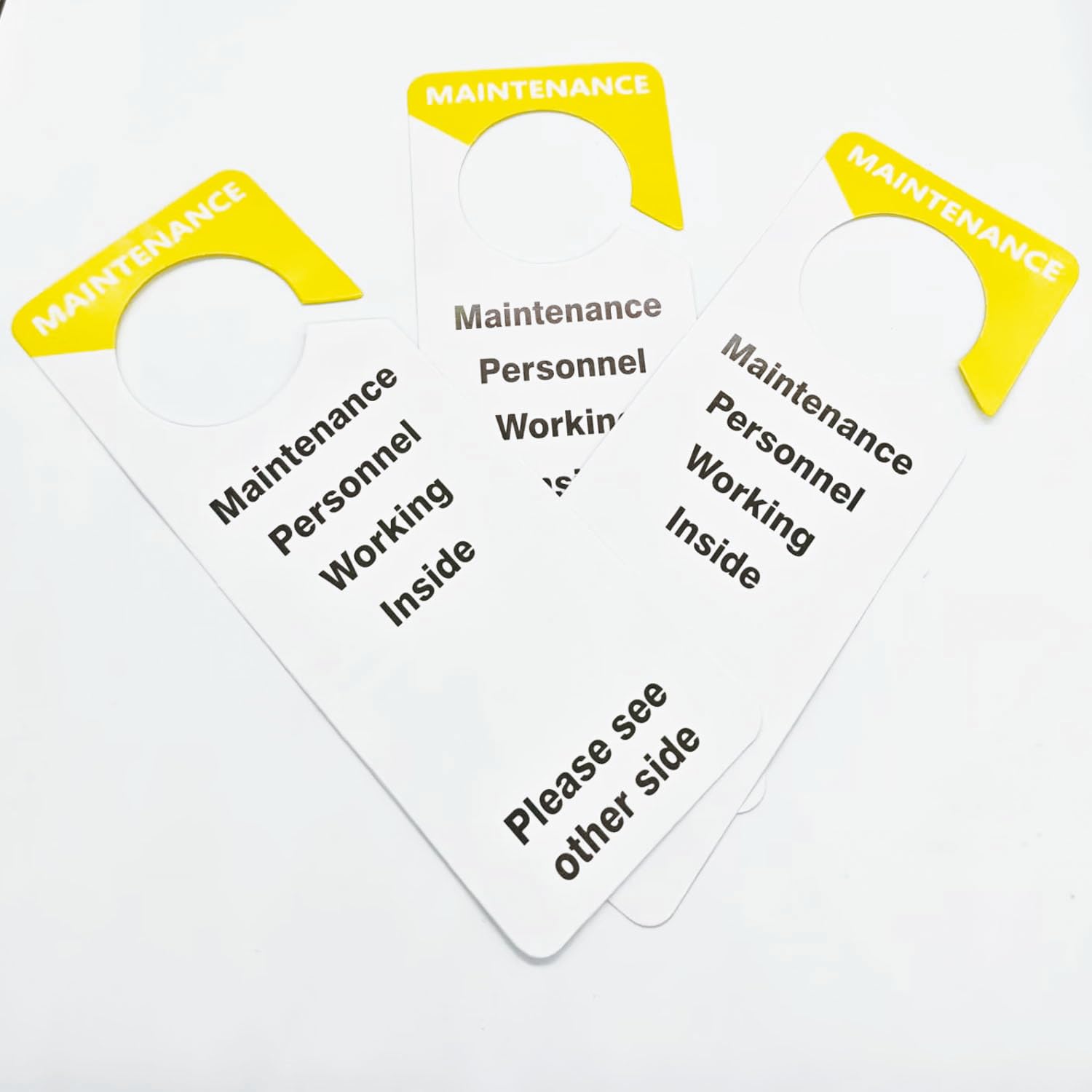 50 Pcs Maintenance Door Hanger Tags 3.5×9.5 inch Preventative Rentals Apartments for Door English Maintenance Tags for Property Management Rentals Apartments