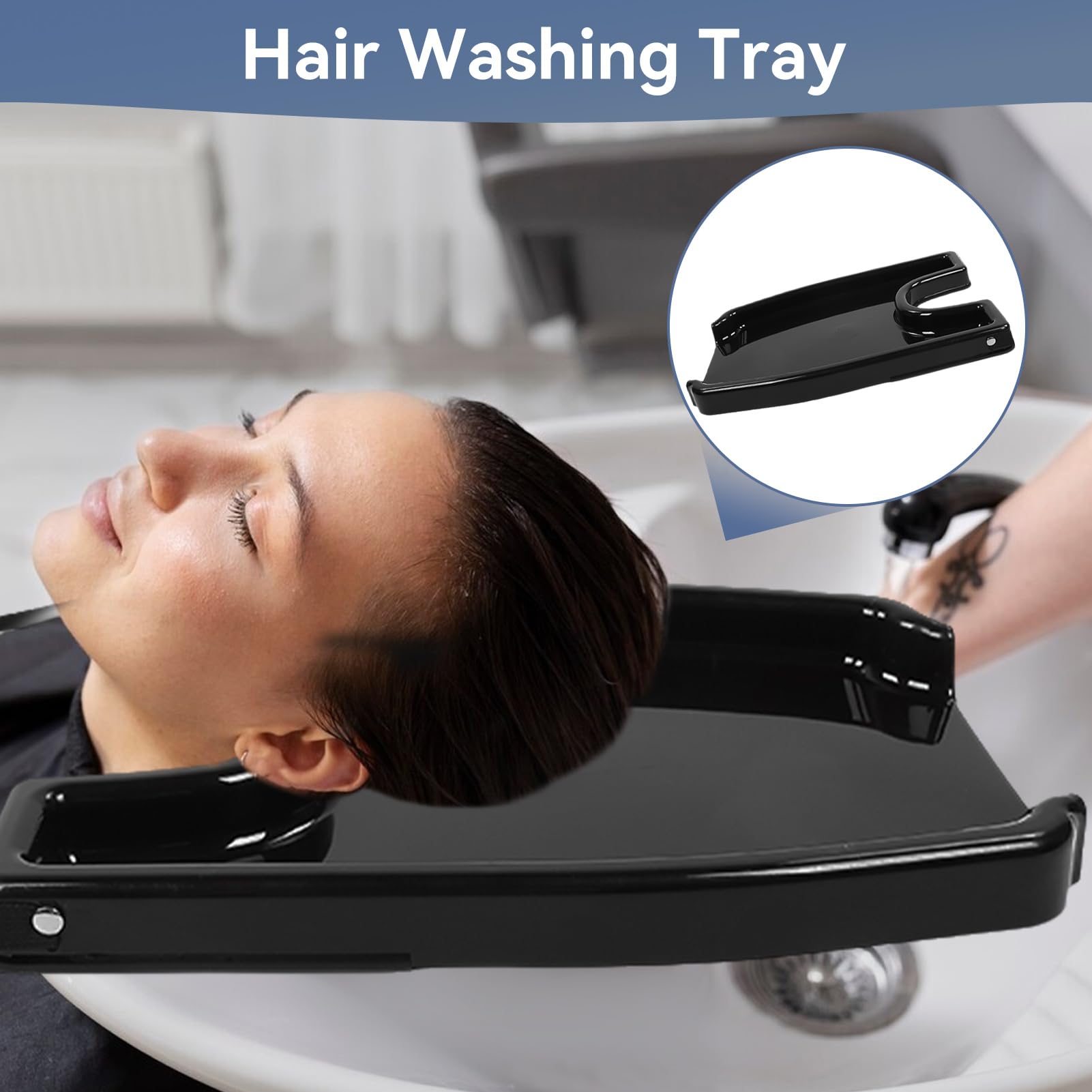 Agatige Bandeja Para Lavar El Cabello, Portátil Cómoda Para El Hogar Herramientas Para Lavar El Cabello Fregadero Inflable Para El Cabello Para Discapacitados, Ancianos Y Mujeres Embarazadas(Negro)