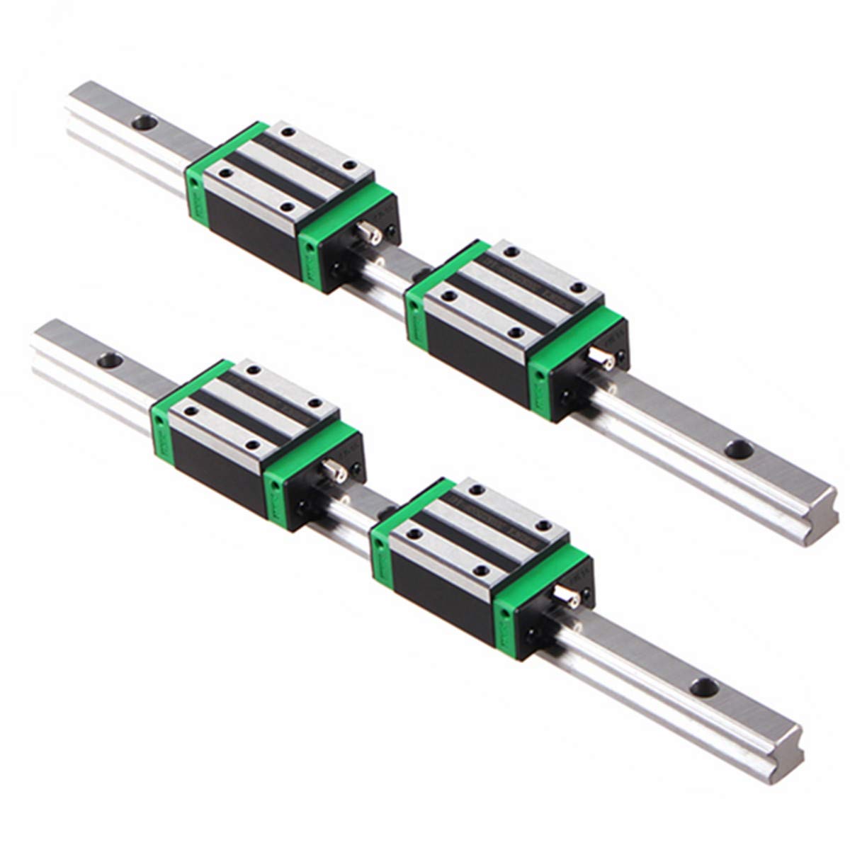 Linear Rail 2PCS HGR15 1000mm Linear Guide Rail HGH15CA HGH15 Linear Slide Rail + 4PCS HGH15CA Carriage Slider Block CNC Kit for DIY CNC Routers Lathes Mills