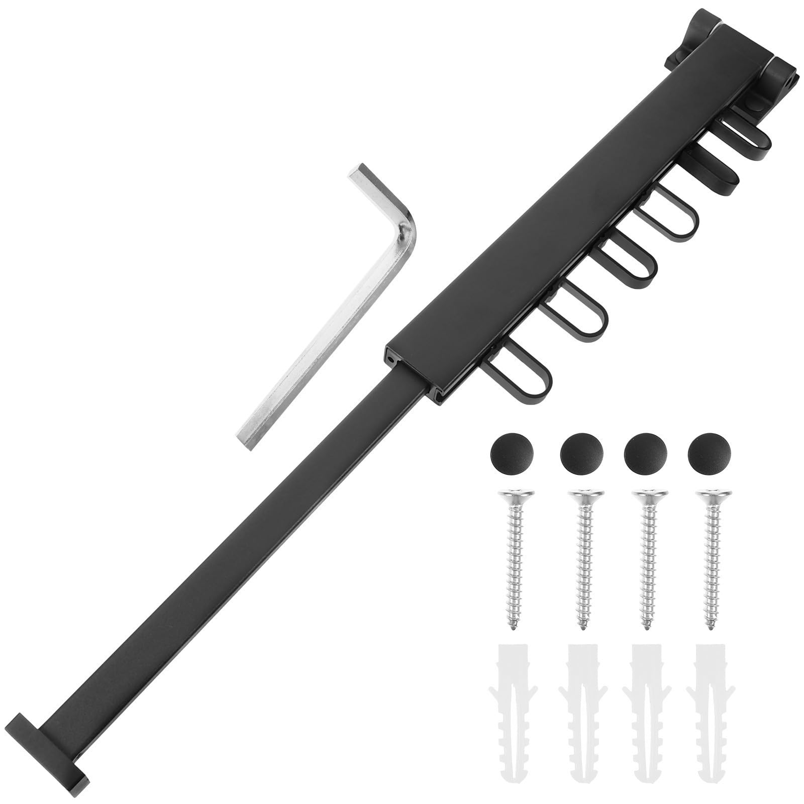 Tendedero de pared plegable negro para aprovechar el espacio en armarios e interiores