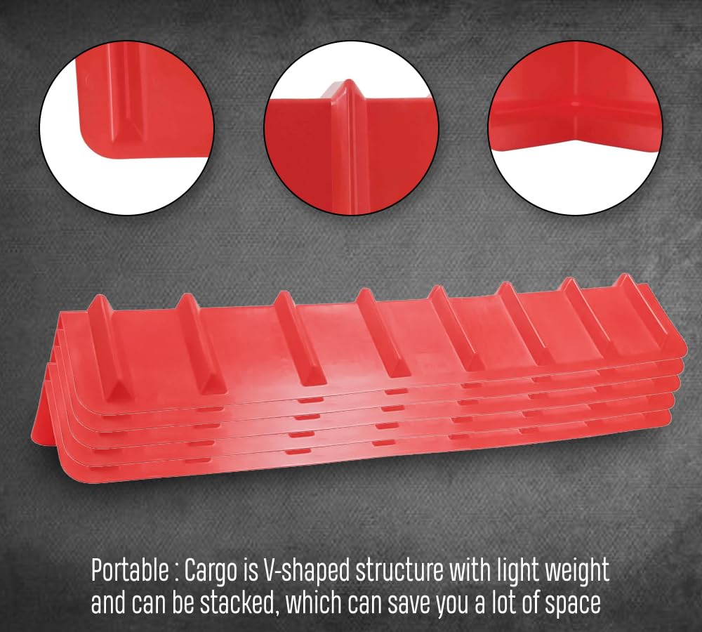 Mytee Products Protezione angolare a V per verricelli e cinghie a cricchetto, in plastica, per rimorchi a pianale piatto, confezione da 10, 20,3 x 20,3 x 121,9 cm, colore: rosso