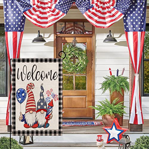 Eiazuiks 4Th Of July Patrioctic American Garden Flag Floral Spring Double Sided Vertical Rustic Farmhouse Yard Seasonal Holiday Outdoor Decor 12×18 Inch Ef061 #TOP2