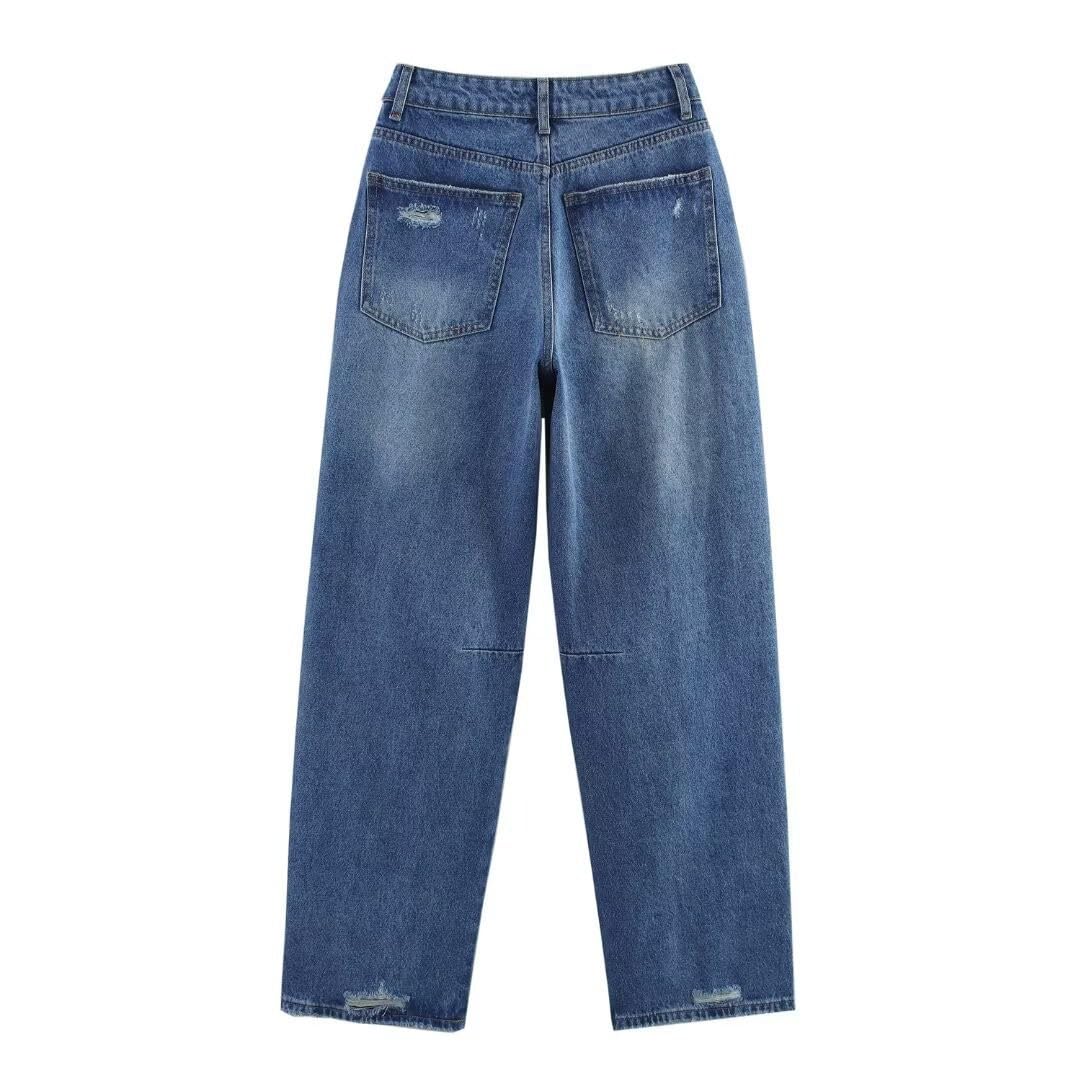 Vaqueros Anchos Mujer Elasticos Ropa Primavera Pantalones Baggy Invierno Tejanos Rectos Pantalón Casual Ligero Tallas Grandes