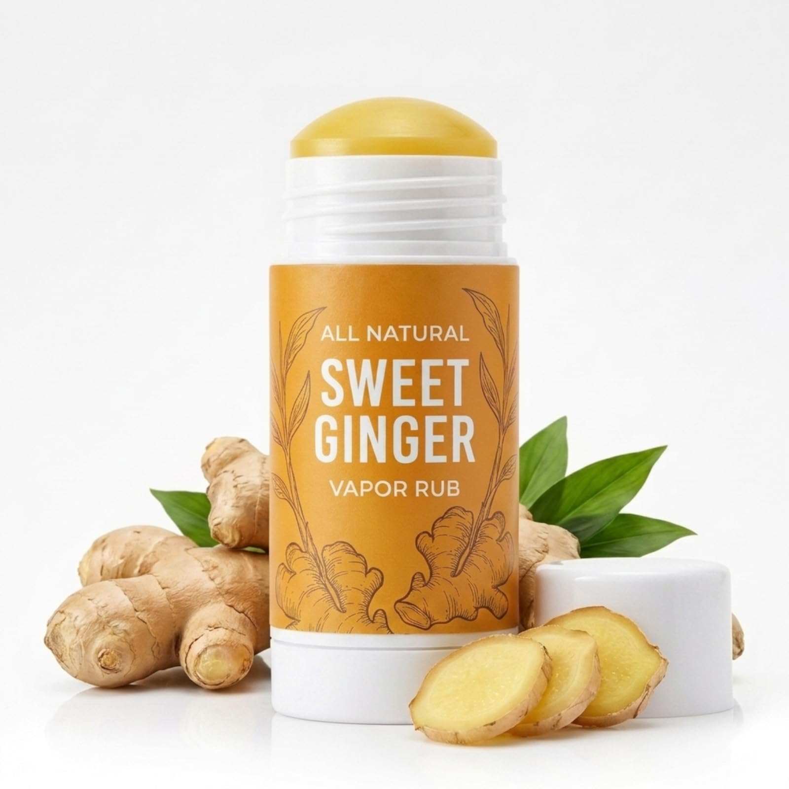Sweet Ginger Vapor Rub Stick, Multipurpose Vapor Rub with Ginger and Peppermint extracts for Knee Neck Back Massage (1)