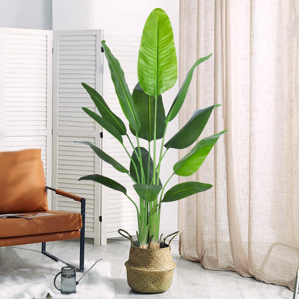 Palma Areca artificiale, pianta finta palma tropicale in vaso, per casa e ufficio, regalo di inaugurazione della casa (1,8 m, confezione da 1 pezzo)