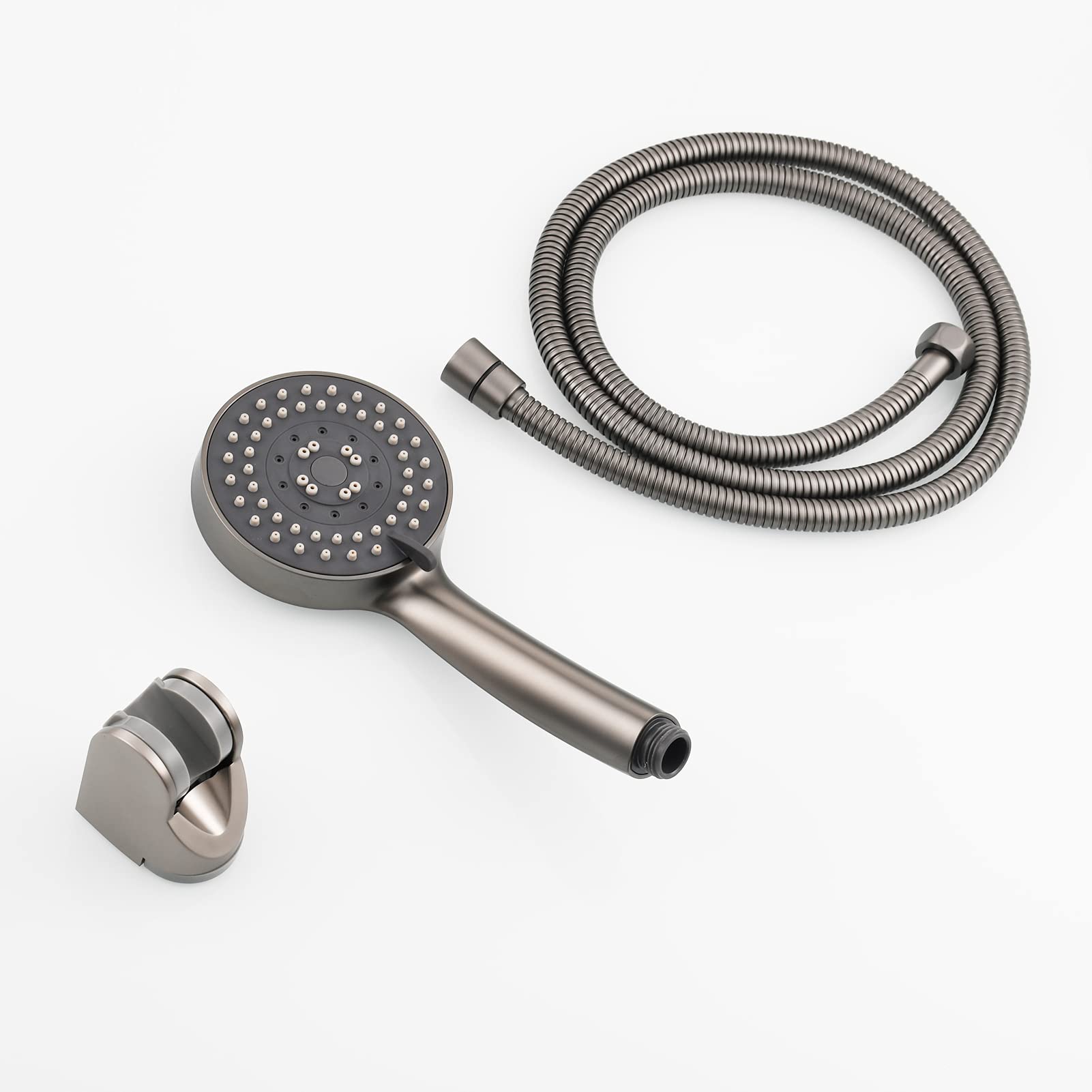 Tecmolog 5 Tipos de Chorro Alcachofa Ducha Alta Presion Set de Ducha Baño con Manguera y Soporte, Gris, BS144GRF