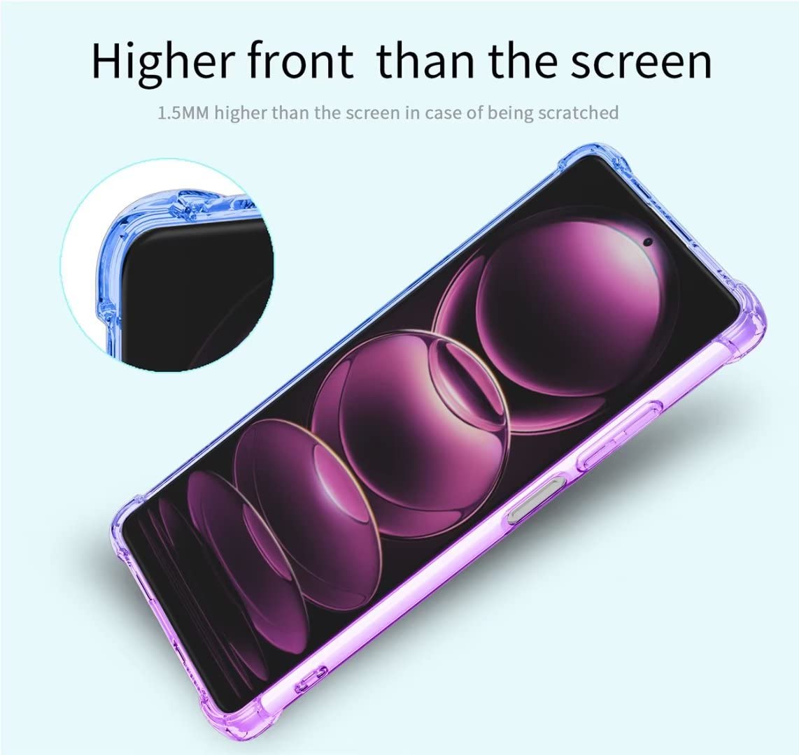 JIAFEI Cover per Xiaomi Redmi 12 4G Custodia Protettiva in TPU Morbida Ultrasottile Antiurto ad Angoli Protezione per Fotocamera Schermo Gradienti Trasparenti Rosa/Oro