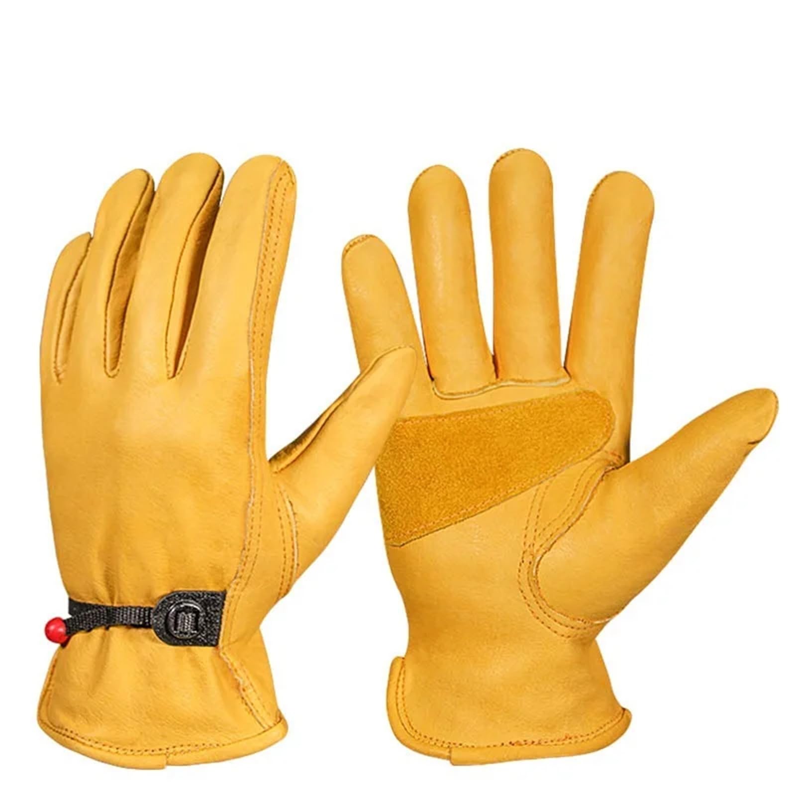 Compatible con guantes de trabajo resistentes de cuero de vaca, guantes protectores elásticos for uso en soldadura, mecánico y conductor(M)