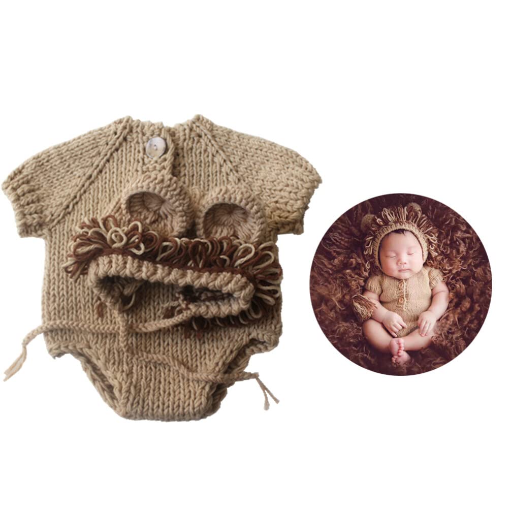 Accessoires de Photographie de bébé Nouveau-né Mignonne Conception de Photo de Lion prenant des Tenues Costumes Unisexe tricotés