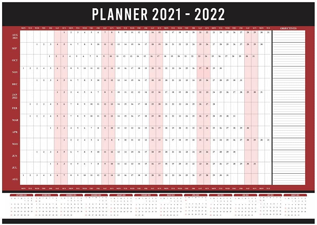 2021 2022 Wall Planner A1 Size Year Calendar Organiser Runs ...