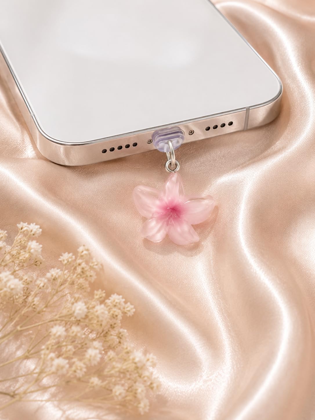 Case Creation Bow Charm Charging Jack Protector Anti-dust Plugs for USB-C Port Type-C Rhinestone Cute Cap Compatible with Smartphones, Tablets, Laptops (Pastel Pink Dust Plug Charm, Pack of 1)-picture-11