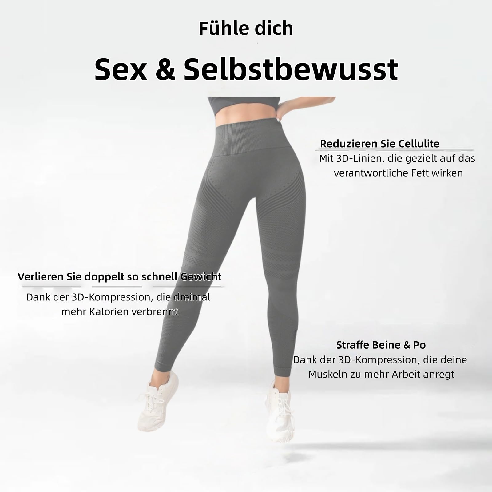 Coreex Cellulite Legging de compression Coreex Celluflex 3D, anti-cellulite, amincissant sans coutures pour le ventre et les jambes, idéal pour la vie quotidienne, les loisirs et le sport