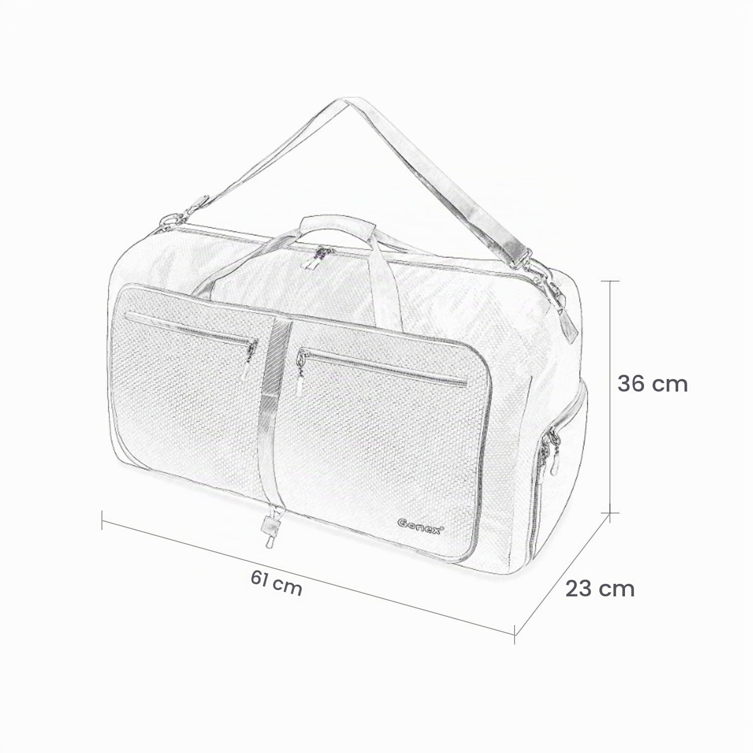 Gonex Borsoni pieghevoli più leggeri - bagaglio a mano per viaggi, sport, palestra e vacanze 60l blu scuro