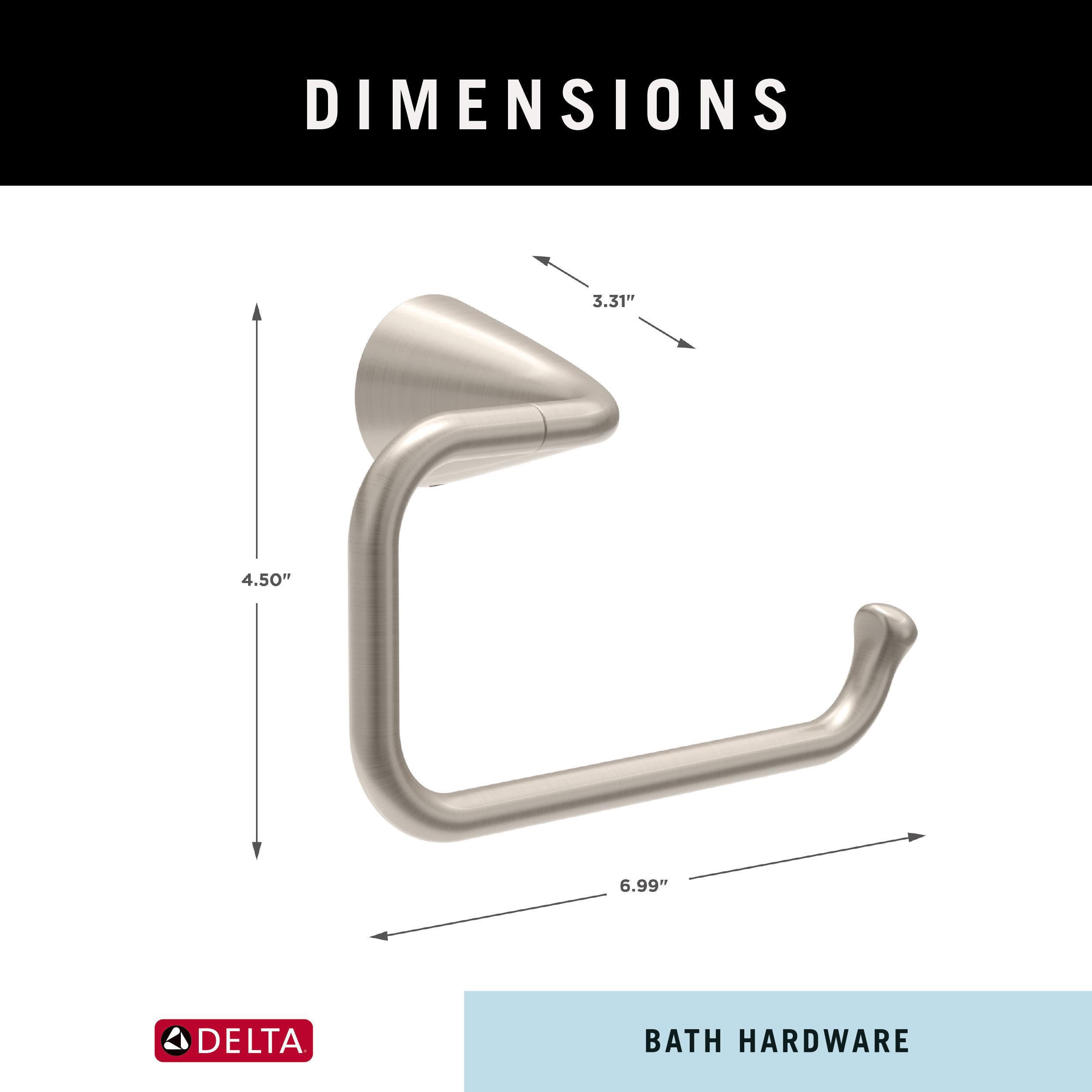 Delta ARV50-DN Arvo Wall Mount Open Square Toilet Paper Holder Bath Hardware Accessory in Brushed Nickel — Amazon image 6