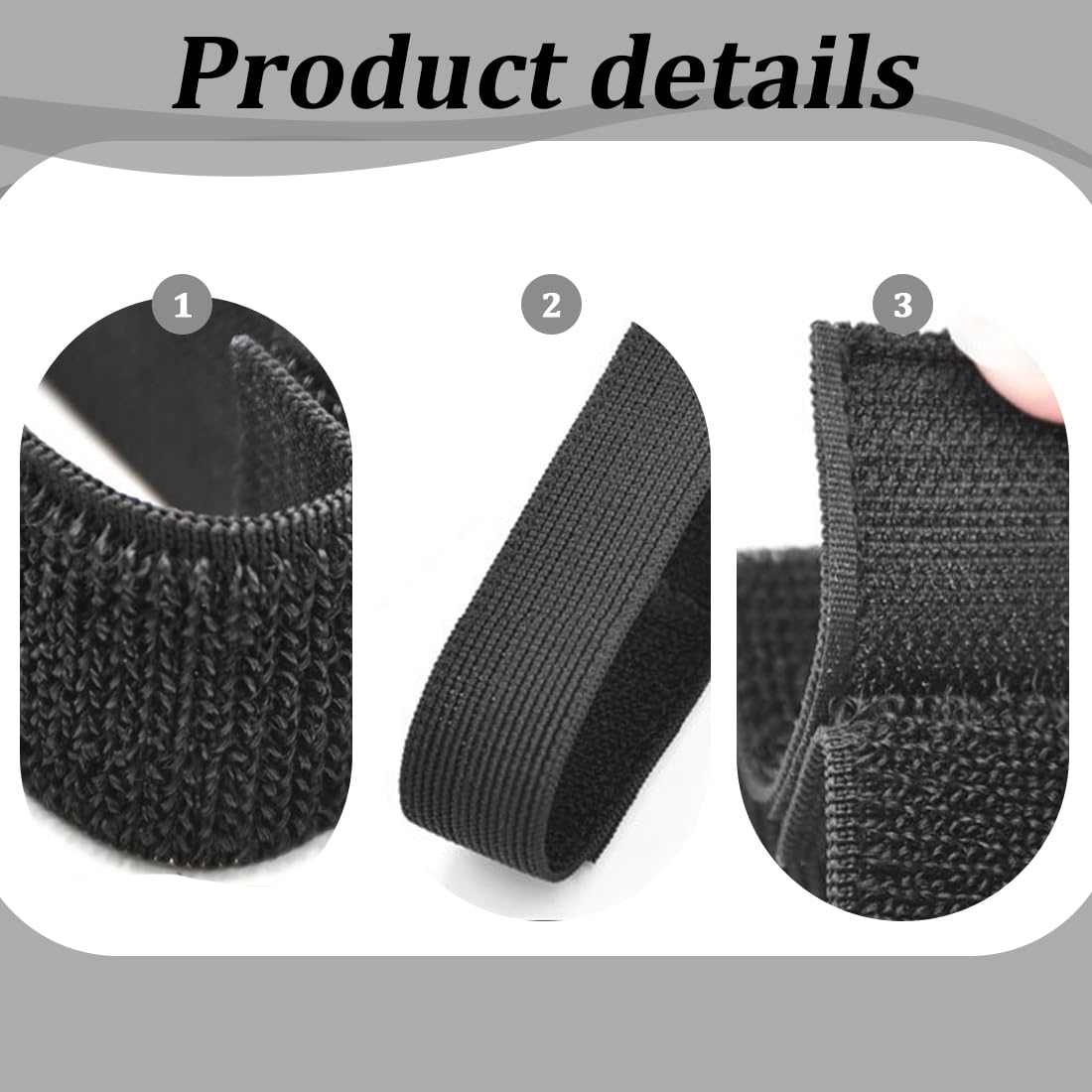 3 Pares de Blusas Negras de Goma para Tobillo y Pantalones con Cierre para Botas Militares, Anda de Goma, Protector de Pantalón, Conjunto de Cintas, para Senderismo, Ciclismo, Uniformes Militares