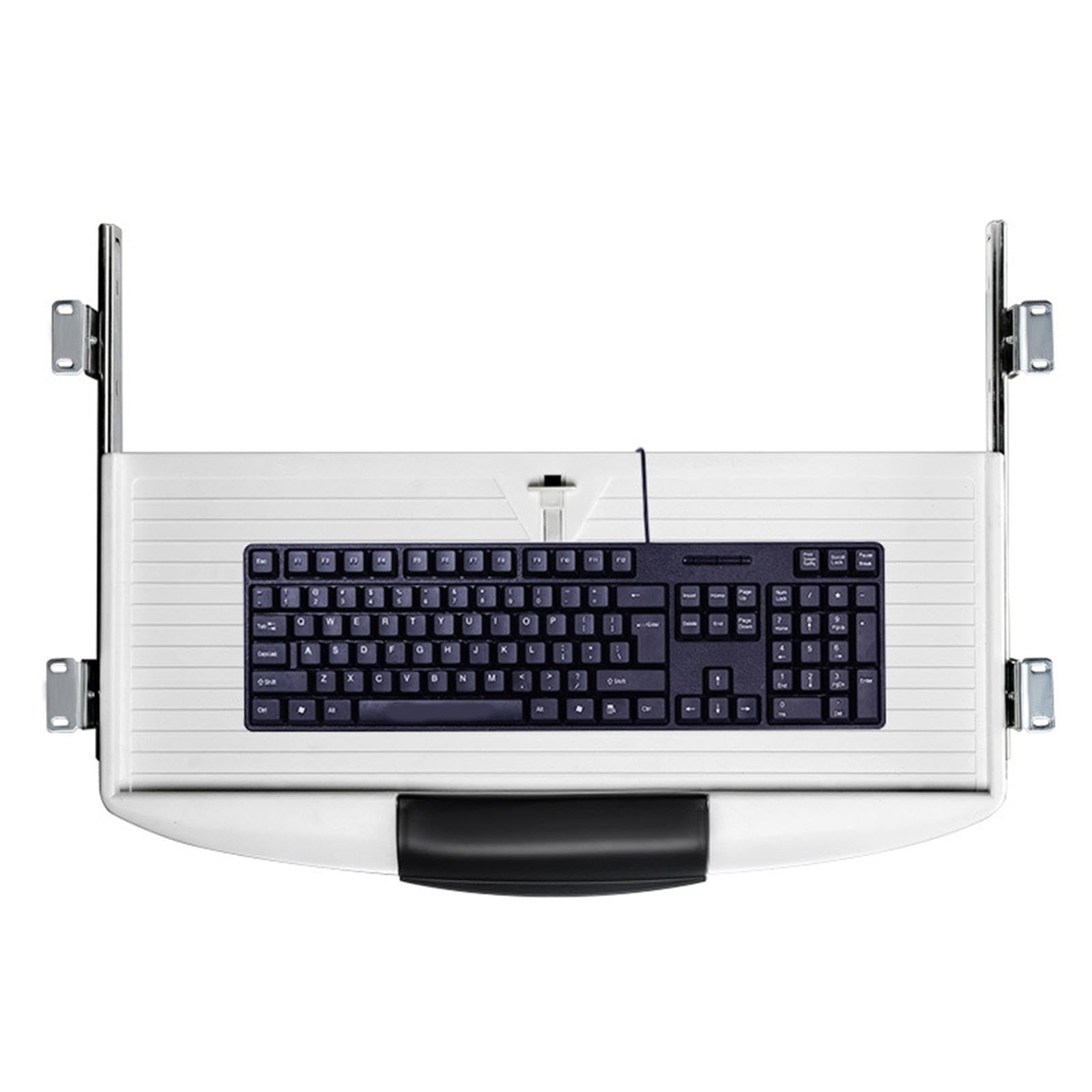 perfk Bandeja para teclado debajo del escritorio, cajón deslizante para teclado, bandeja extraíble con riel deslizante silencioso, cajón para computadora, Blanco