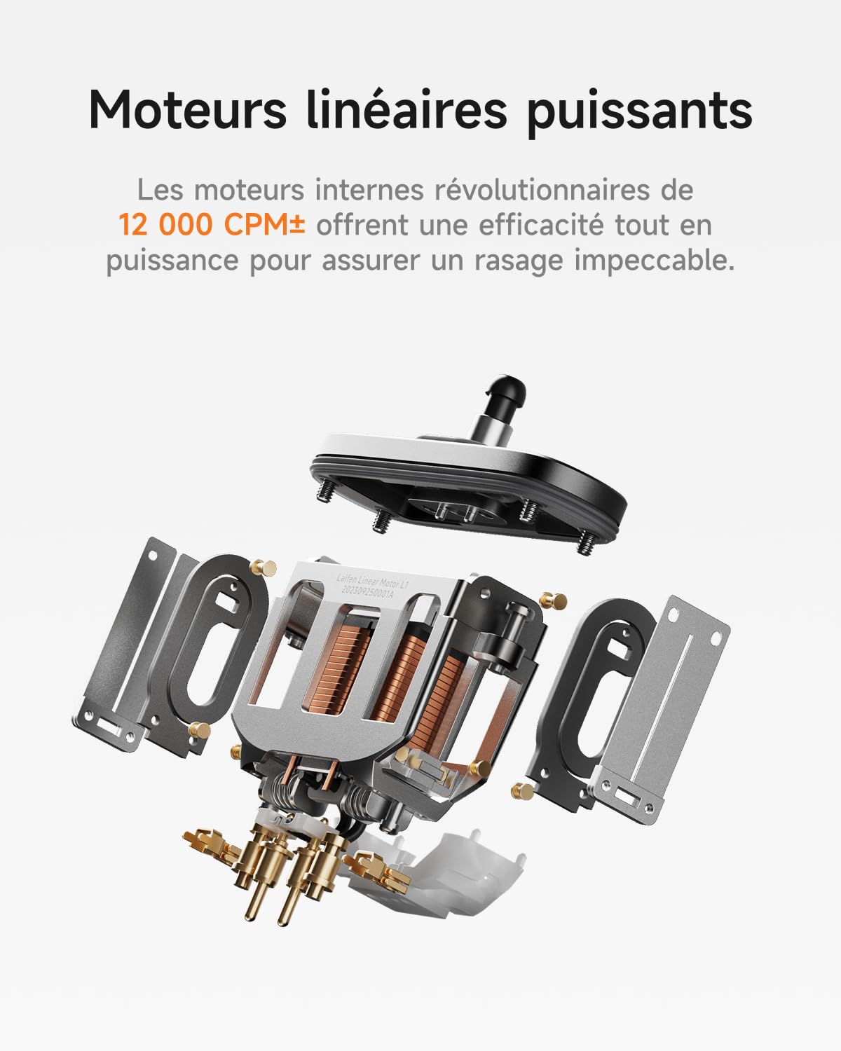 Laifen T1 Pro Rasoir Électrique, Tondeuse à Barbe, 12k Coupes/min, Argent | Moteurs Linéaires 12 000 Coupes/Min, Lame 0,055mm, 3 Tondeuses pour Poils Longs, Batterie 120min, Étanchéité IPX7.