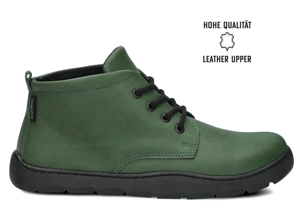 NAGABA 631 - Orthopädische Weit Stiefeletten Damen - Barefoot Inspiriert für Frauen – Boots Damen – Echtleder, Flache Schuhe, Lederschuhe mit Leder-Einlegesohle - Breite oder Hallux-Füße – Knöchelhoch