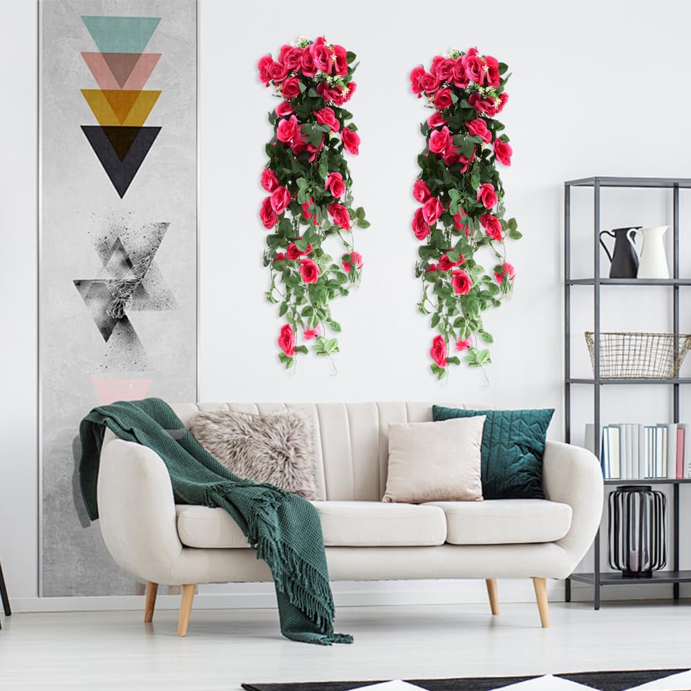 Rozen bloemenslinger - kunstplant/bloem - wit - 220 cm | Leen Bakker
