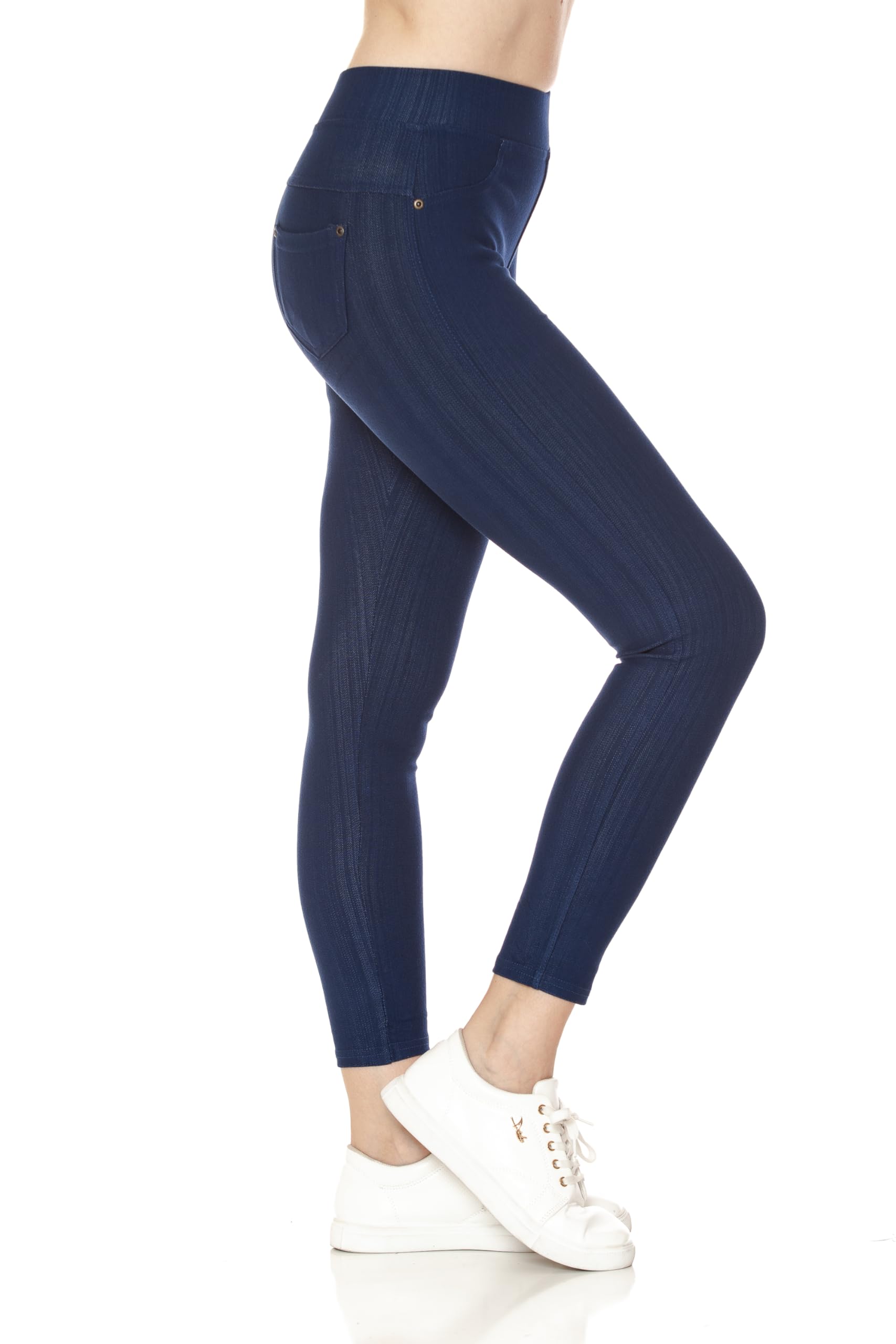 Leggings Depot Women's Cotton Blend Stretch Pull-on Jeggings Casual Pants with Pockets (Available in Plus Size)