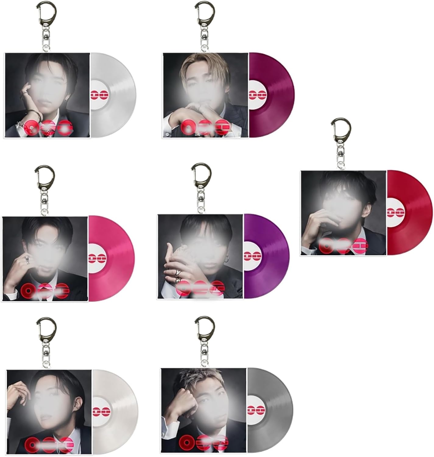 KAYLLE&KT Arirang Acrylic Keychain Key Ring Wolrd Tour Merch with Record Charm Concert Support Keyring for Funs 7Pcs