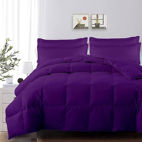 TheSignnature Juego de edredón con costuras en caja deflectora de 1 pieza 100 algodón 500 GSM relleno de edredón alternativo para todas las