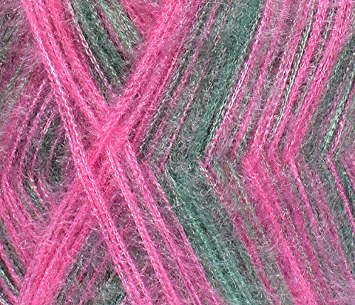 Image of OSWAL Knitting Wool Yarn, Soft Fancy Feather Wool Teal Mix 200 GMS Best Used with Knitting Needles, Soft Fancy Wool-HJ Art-HDI