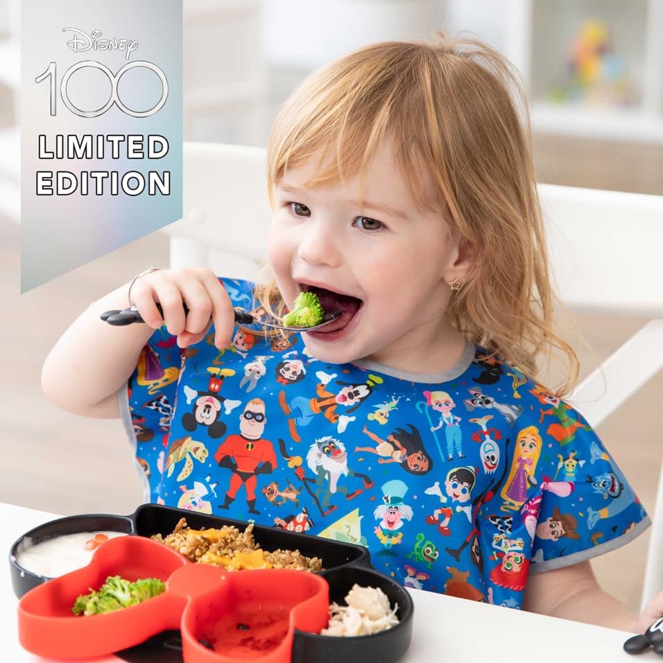 Miniatura 2 de Bumkins Baberos para bebés y niños pequeños, baberos para niñas y niños, grandes para 1-3 años, babero impermeable de manga corta para niños