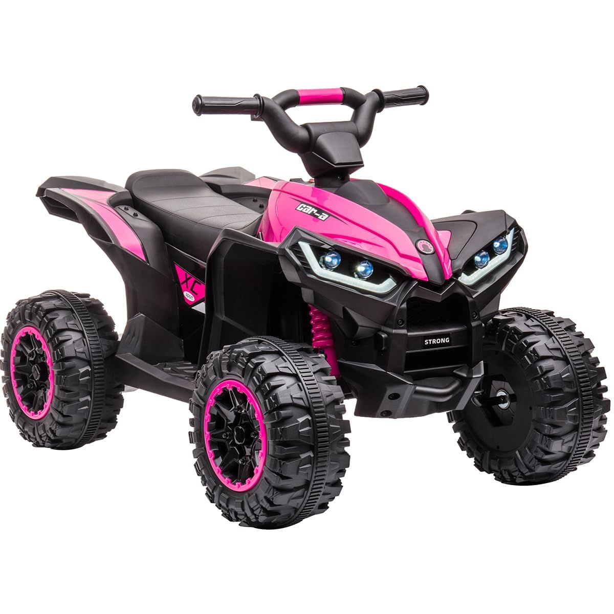 Aptliton 12V Kids Electric Car, ATV Battery Powered Ride on Car, Electric Ride on Cars with Remote Control for Kids Age 3 to 5, Boys Girls Toddler Ride on Toy Quad with LED Lights & Music,Pink