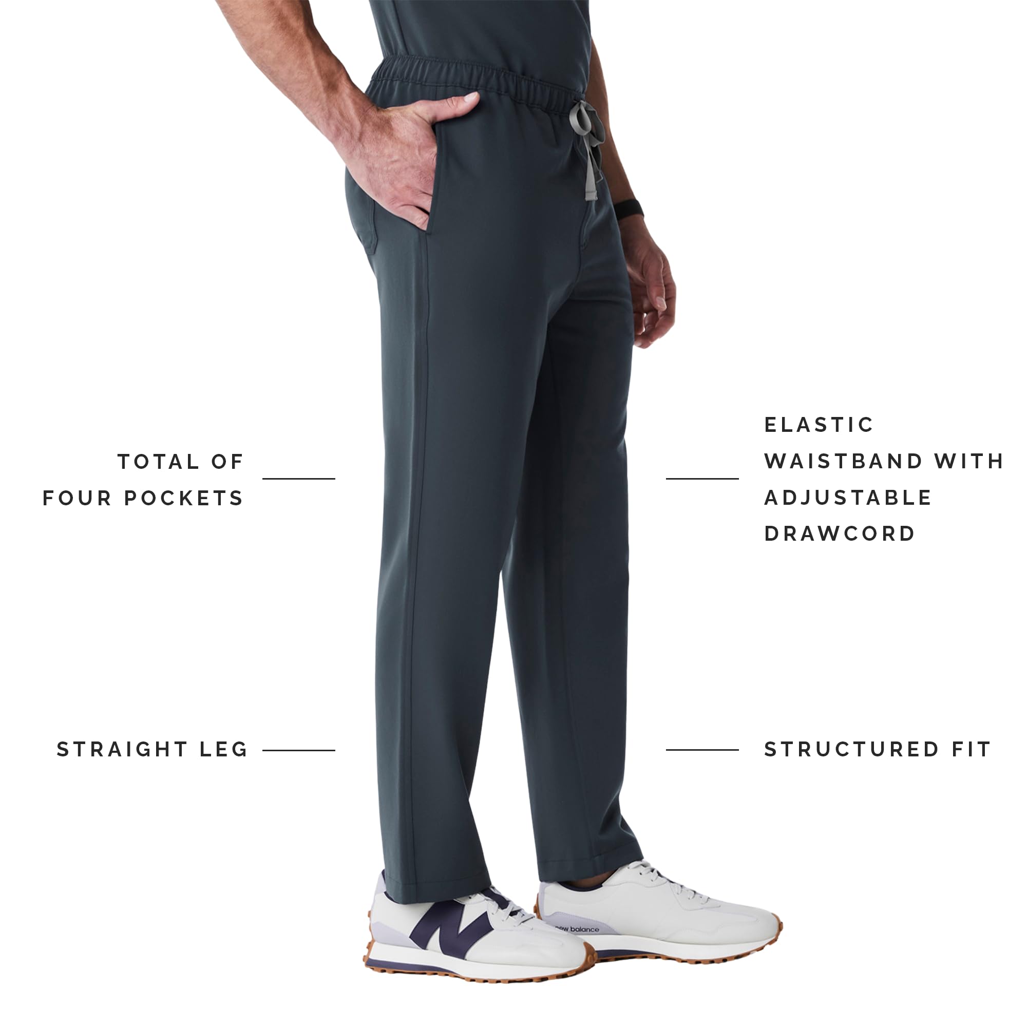 FIGS Pisco Basic Scrub Pants for Men Structured Fit Straight Leg 4 Pockets Anti-Wrinkle product thumbnail 6
