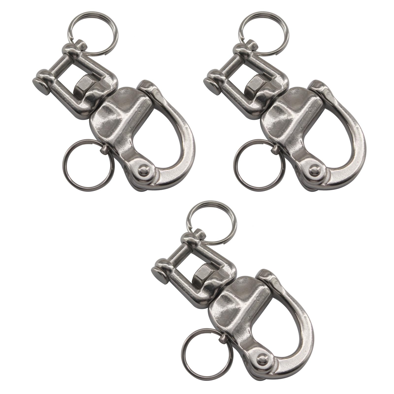 70mm Swivel Shackle 316 Stainless Steel Quick Release Snap Hook Sailing Rigging Shackle 360°rotatable(3 Pieces)