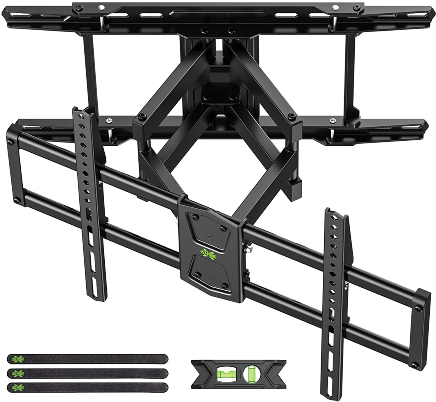 USX MOUNT Full Motion TV Wall Mount Bracket for 42-84 Inch TVs, Fits 16/18/24 Inch Wood Studs Spacing, Smooth Swivel Extension, 110 Lbs Capacity, Max VESA 600x400mm, XML021