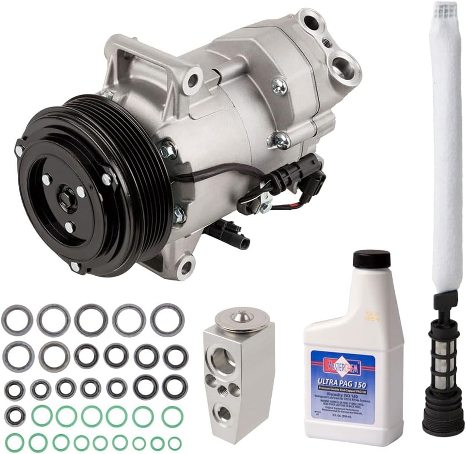 AC Compressor & A/C Kit For Chevy Cruze 1.8 non-turbo 2012 2013 2014 2015 - Includes Drier, Expansion, PAG Oil & O-Rings - BuyAutoParts 60-89223RK New