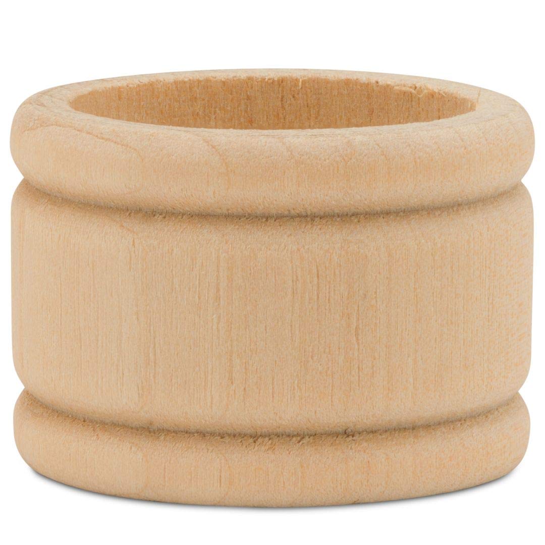 Unfinished Wood Napkin Rings Set of 24, 1-3/4 Inch Wooden Napkin Rings for Decorating and Crafting, Colonial Style, by Woodpeckers