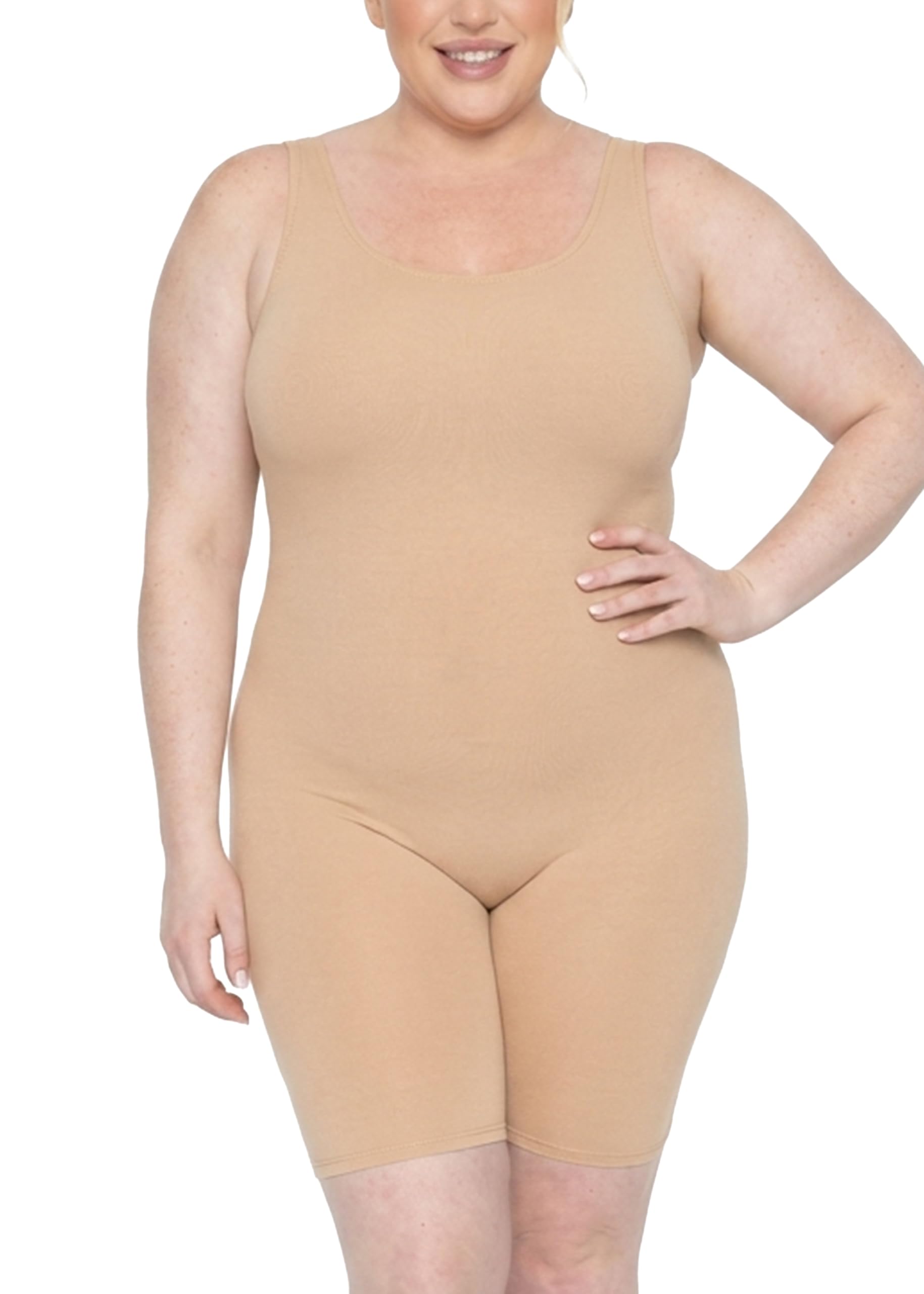 STRETCH IS COMFORT Womens Plus Size Tank Unitard Athletic Rompers For Women