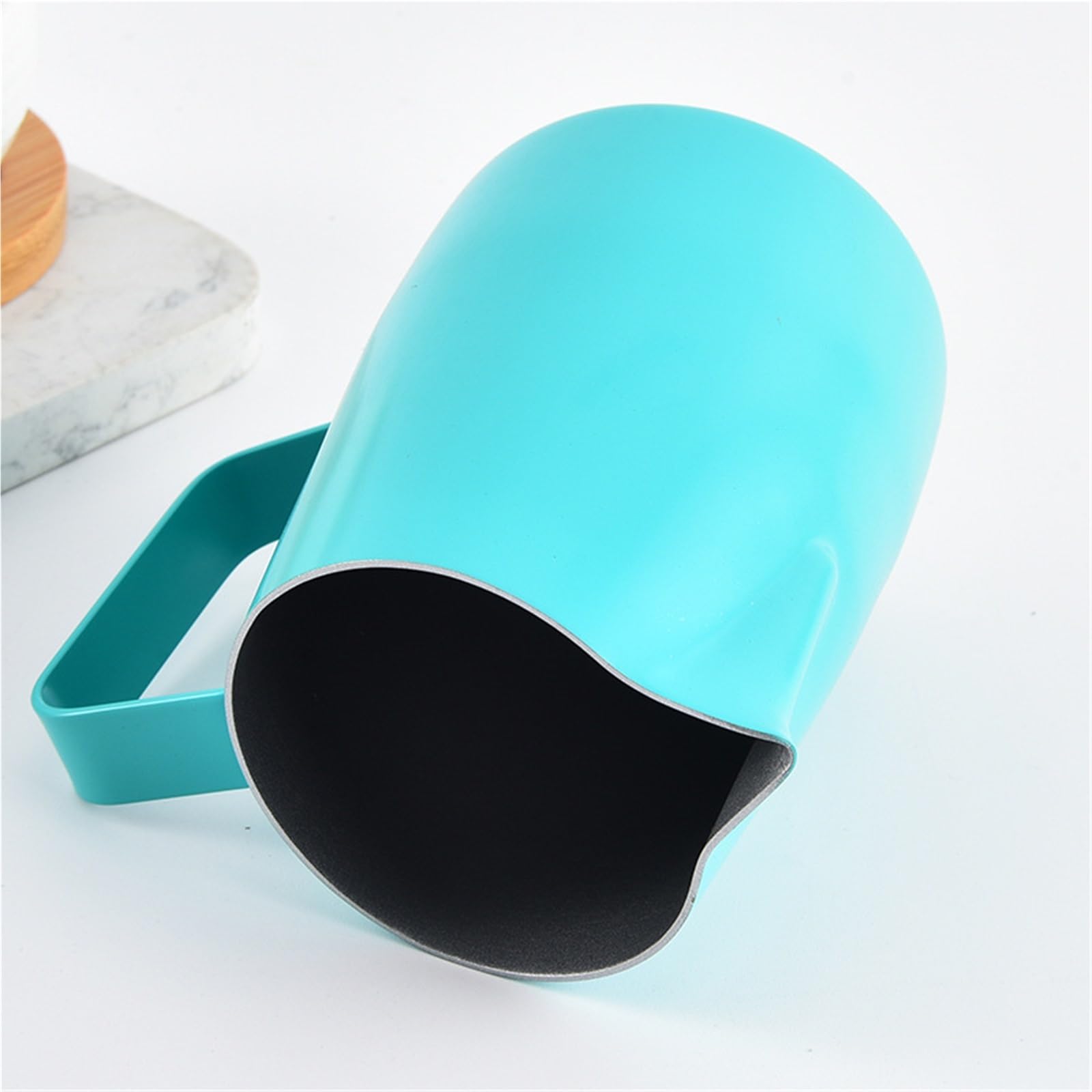 Jarra Para Espumar Leche Tazas de acero inoxidable con pico afilado, taza for espuma de leche, boca inclinada, cilindro de extracción de café, cilindro for espumar leche, utensilios for café(Black-420