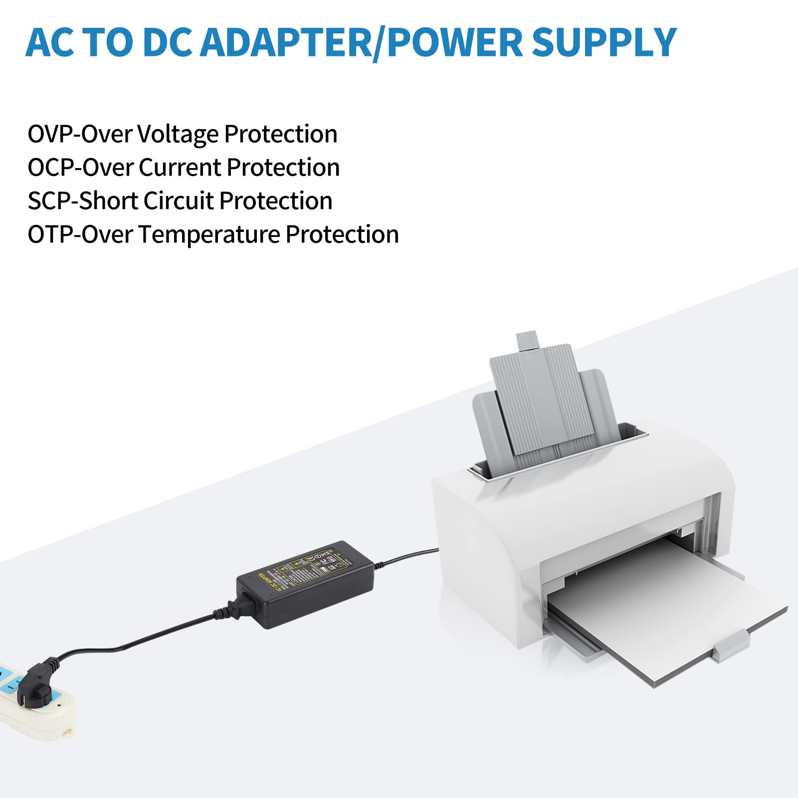 Adaptador de Fuente de alimentación 24V 6A, Fuente de alimentación LED 100-240V AC/DC Transformador de Salida DC 5.5mm x 2.1mm Fuente de alimentación Universal 24V 144W para 5050 3528 LED Strip
