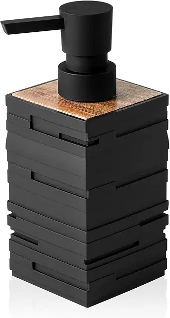 Moderner Seifenspender Schwarz Holz - Ästhetischer Spender für Küche & Bad