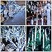 Aluan Christmas Lights Meteor Shower Rain Lights 10 Tube 240 LED 12 Inch Waterproof Plug in Falling Rain Fairy String Lights for Halloween Christmas Holiday Party Home Patio Outdoor Decoration, White