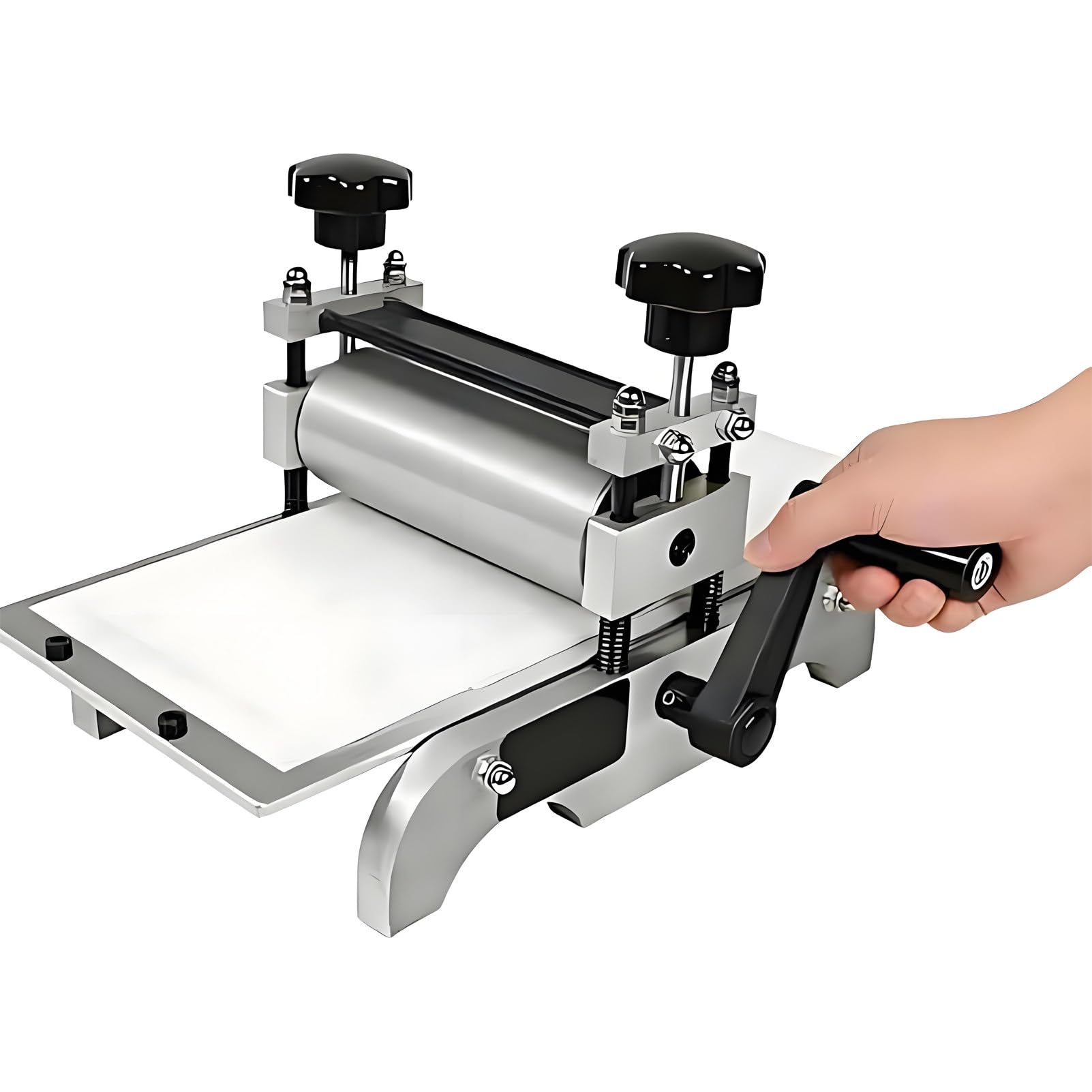 Macchina da stampa manuale con rullo per lastre con altezza regolabile del rullo, diametro del rullo di 5 cm, per stampe su legno e rame, decorazioni