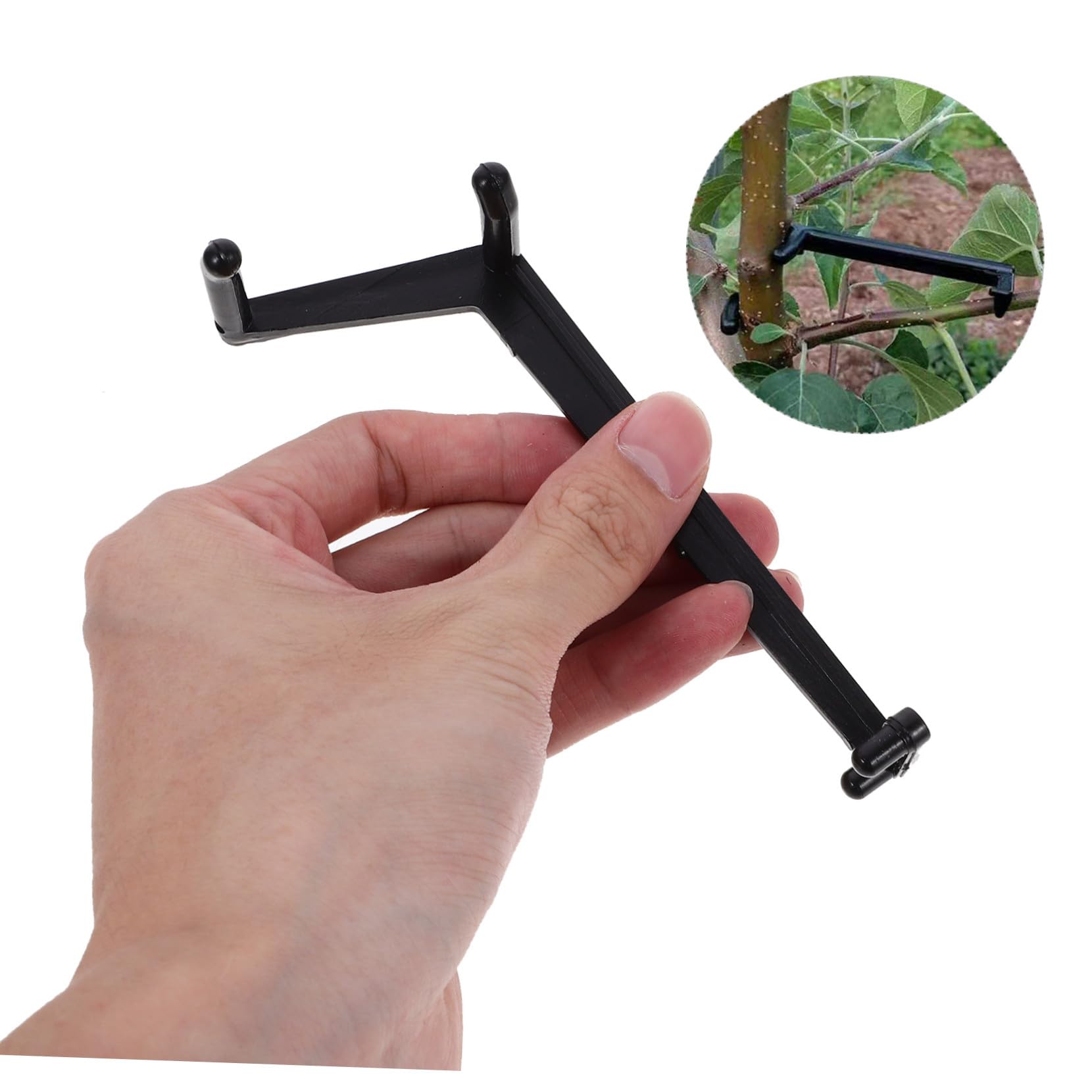 Set 10 Pezzi Strumenti per Piegatura Rami di Piante e Alberi da Frutto in PE Nero, Accessori per Modellazione Rami, Supporto per Giardinaggio e Cura Piante