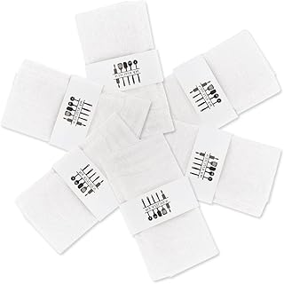 Gohytal Servilletas de tela, juego de 6 unidades, color blanco