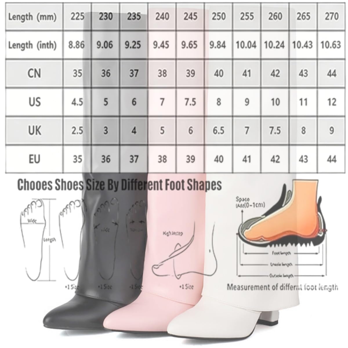 Botas altas hasta la rodilla para mujer, botas holgadas plegables