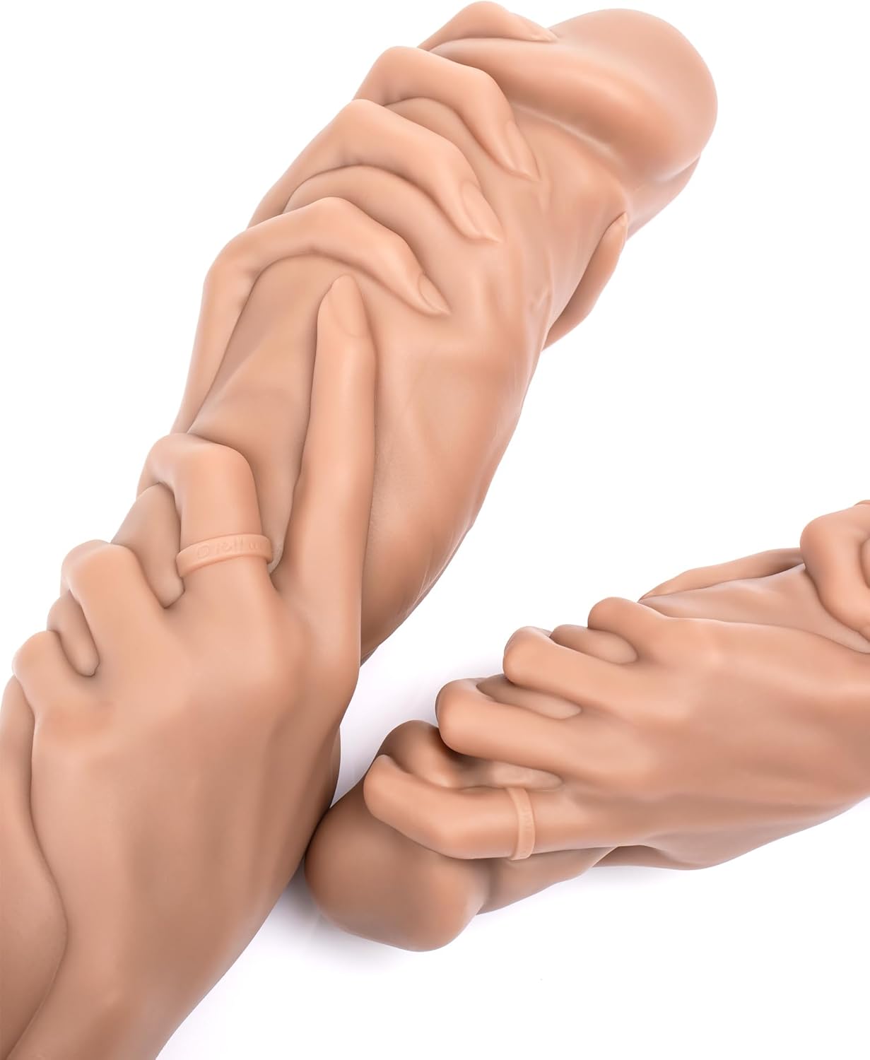 Grip fist Realistic Dildo for Vaginal or Anal Fisting Hand and Forearm with Strong Suction Cup (Large)