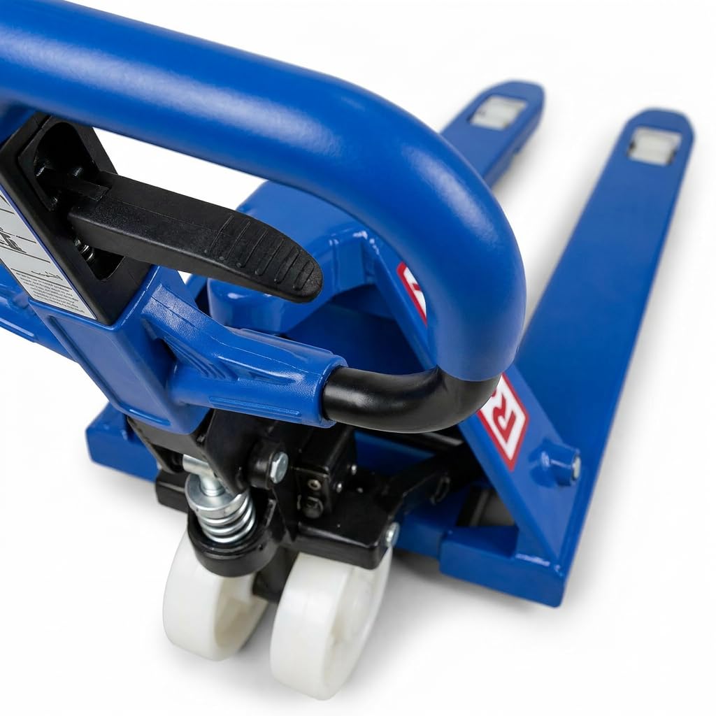Transpaleta Manual Industrial Azul 2500 Kg con Ruedas de Nylon