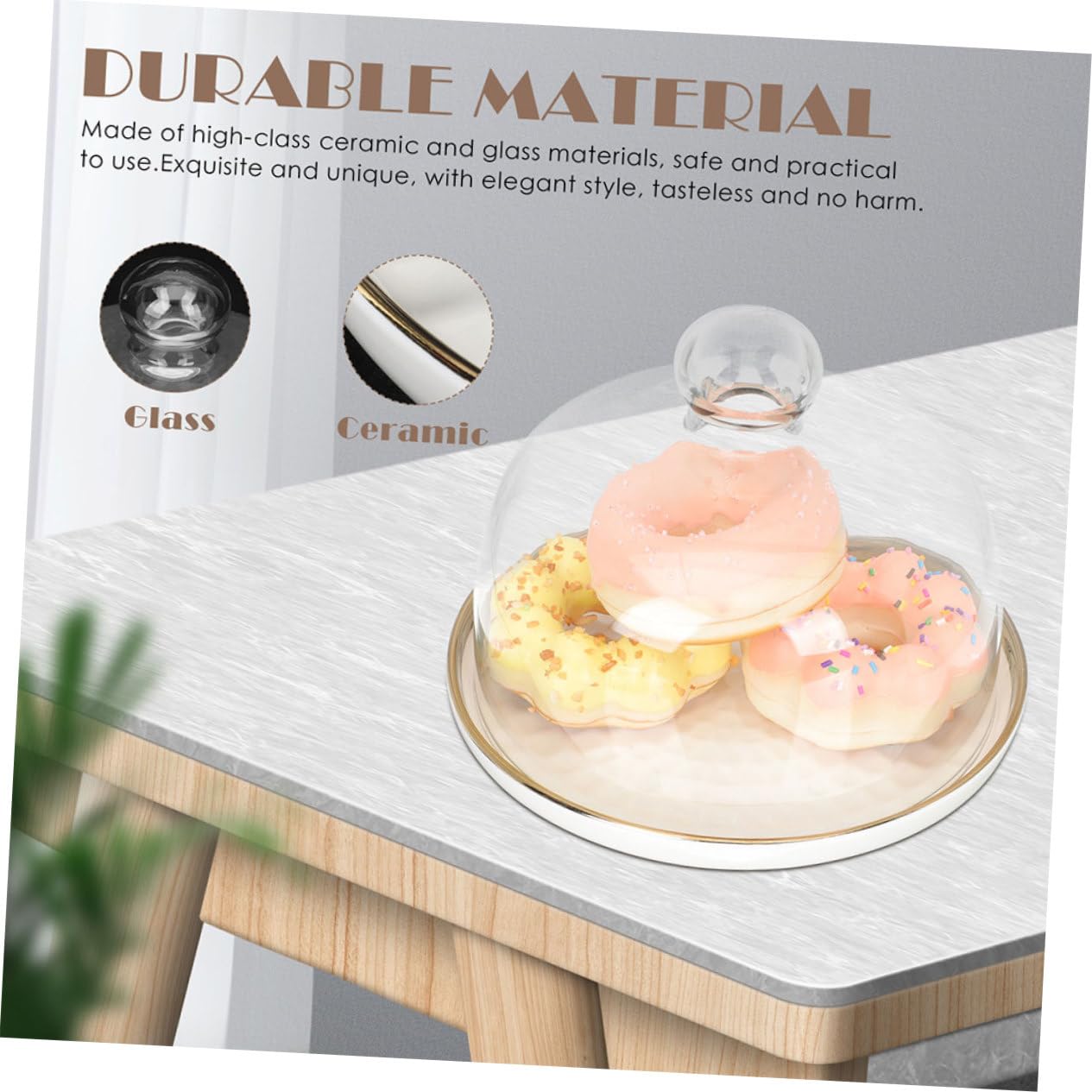 BESTYASH Vassoio per Dolci in Vetro Bianco Elegante, Set, per Esposizione Snack e Cupcakes, per Feste e tè Pomeridiani in Famiglia