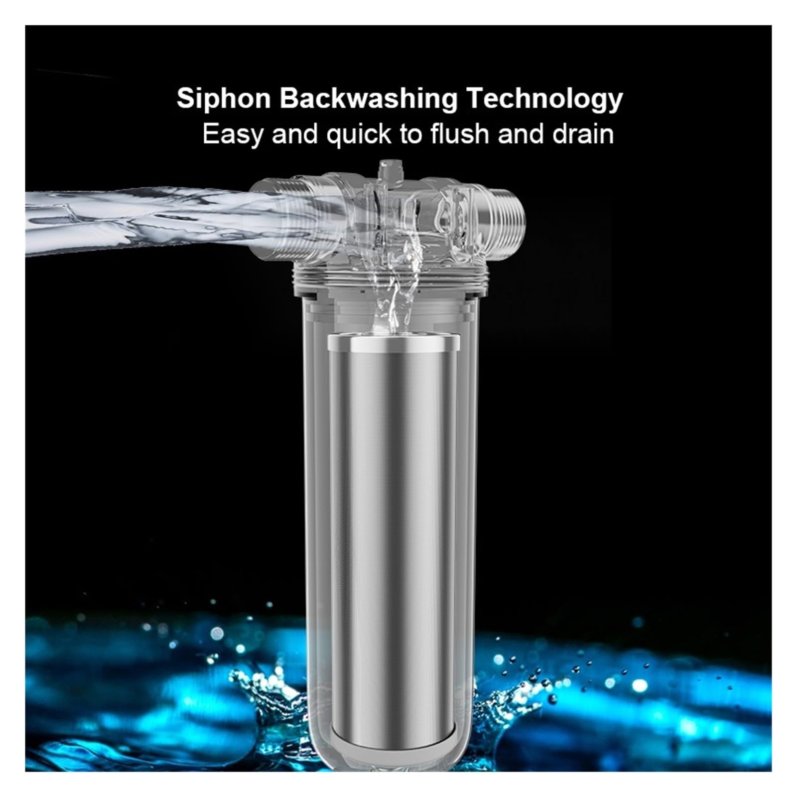 Filtre Osmose Inverse, Wholehouse Pré filtre à eau, coque SUS304 filtrant la rouille des sédiments for protéger l'eau domestique 8000L/H, assez for le café