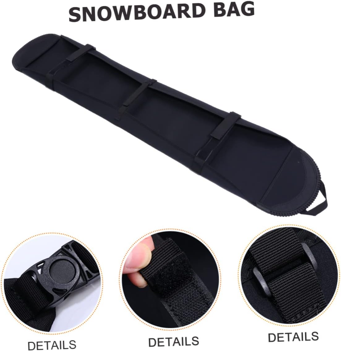 Toddmomy Snowboard Gear Bag Lightweight Snowboard Cover for Travel Storage Space for Essentials Elegant Black Design Suitable for All Ski Enthusiasts